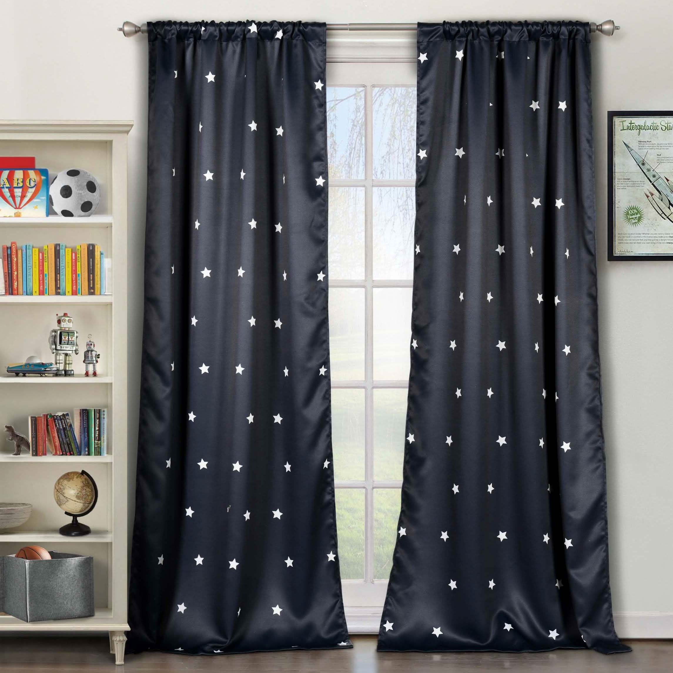 2-Piece Set: Stars Blackout Window Curtain Pair Panel