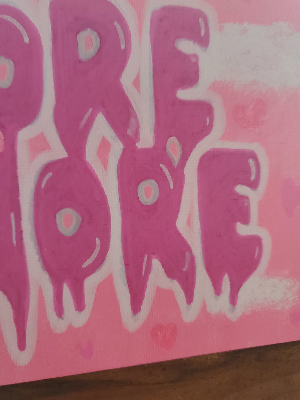 SOLD Pastel Goth Gore Whore Canvas Art Wall Hanging Home Decor Horror True Crime