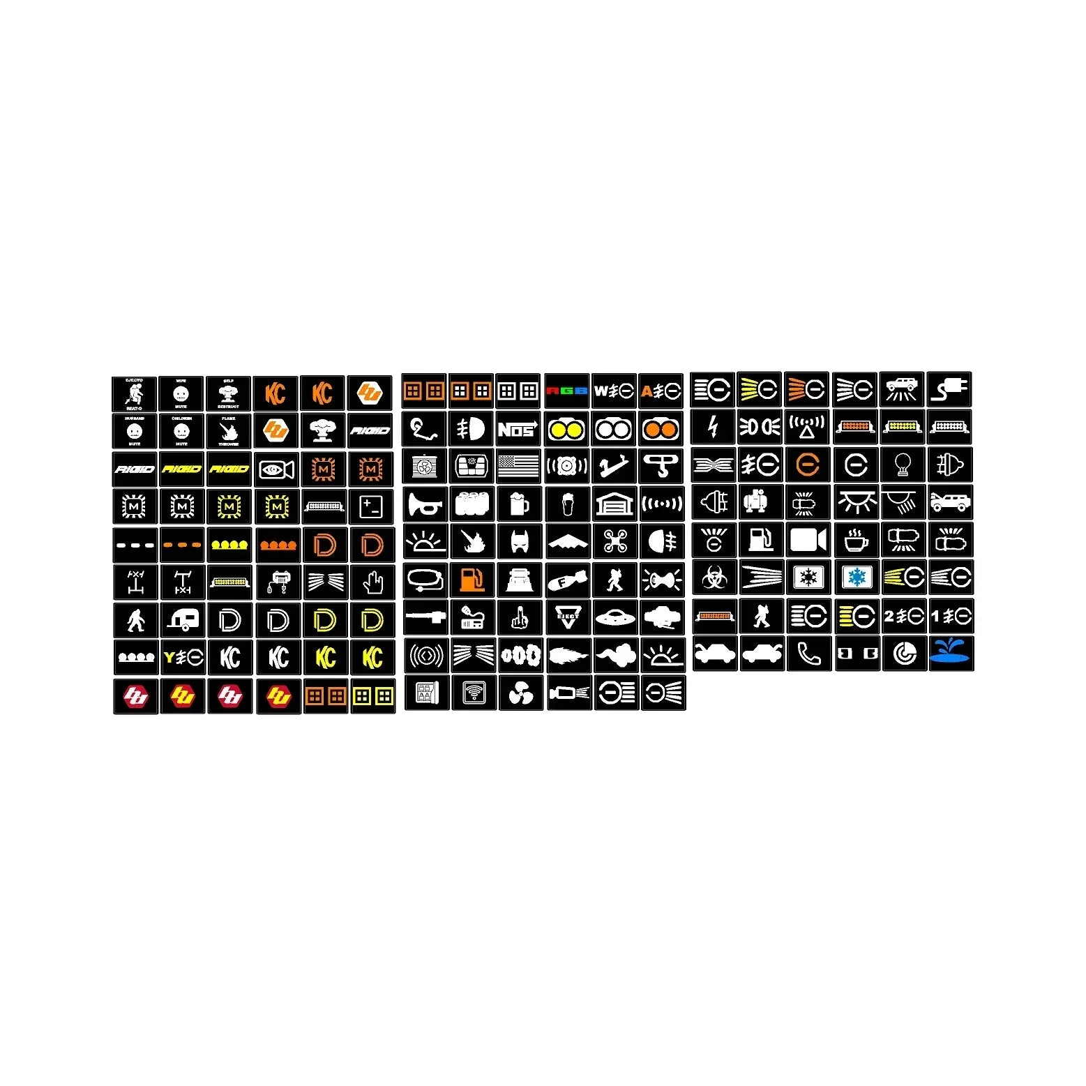 Auxiliary Switch Labels (Upfitter) - 2019+ GM and Chevy Vehicles