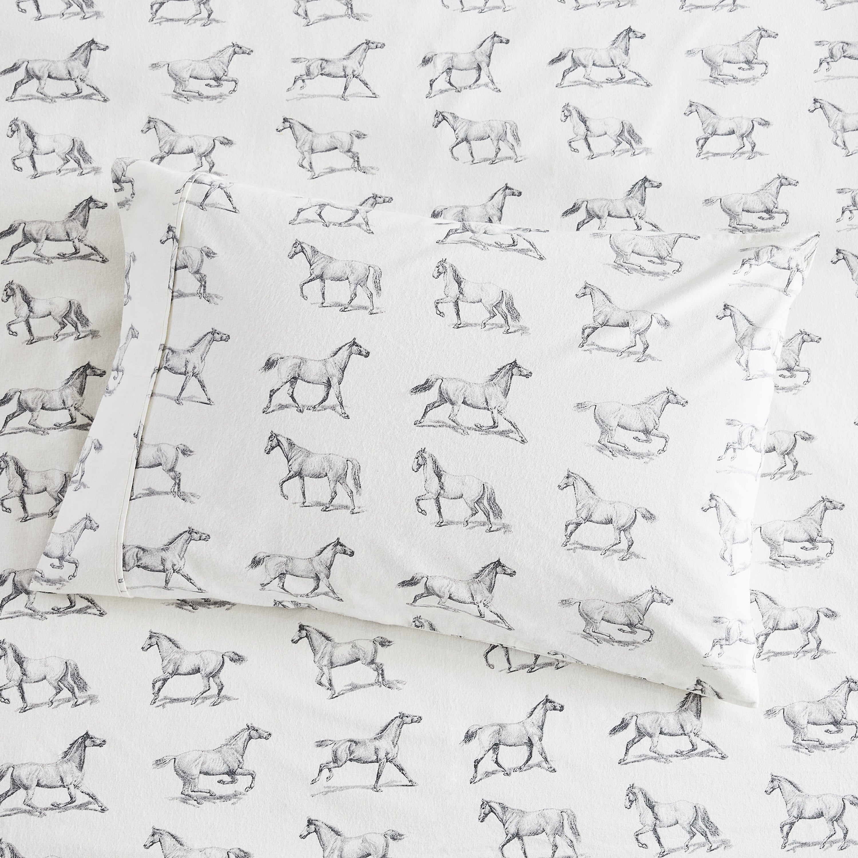Horses Flannel Sheet Set