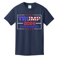 2024 Trump American Flag Gift Kids T-Shirt