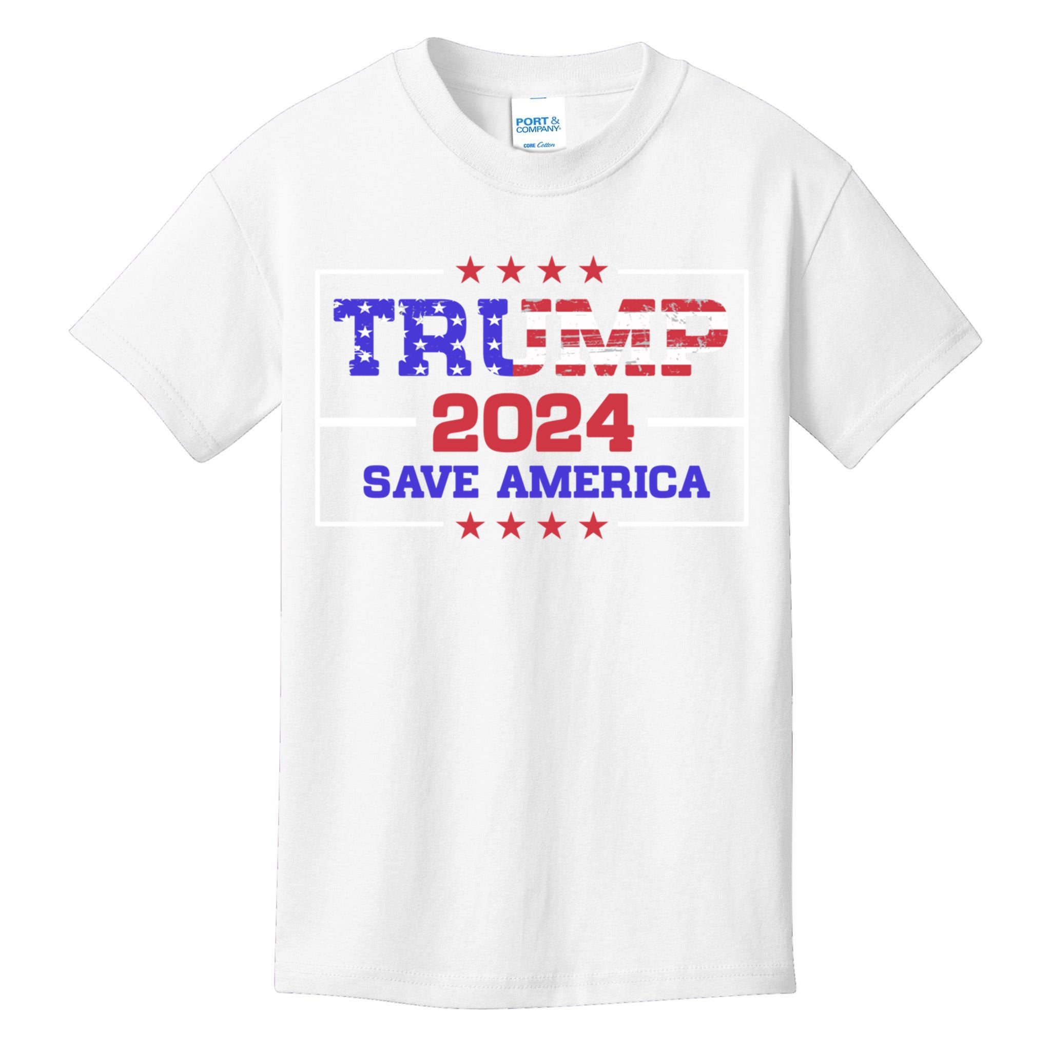 2024 Trump American Flag Gift Kids T-Shirt