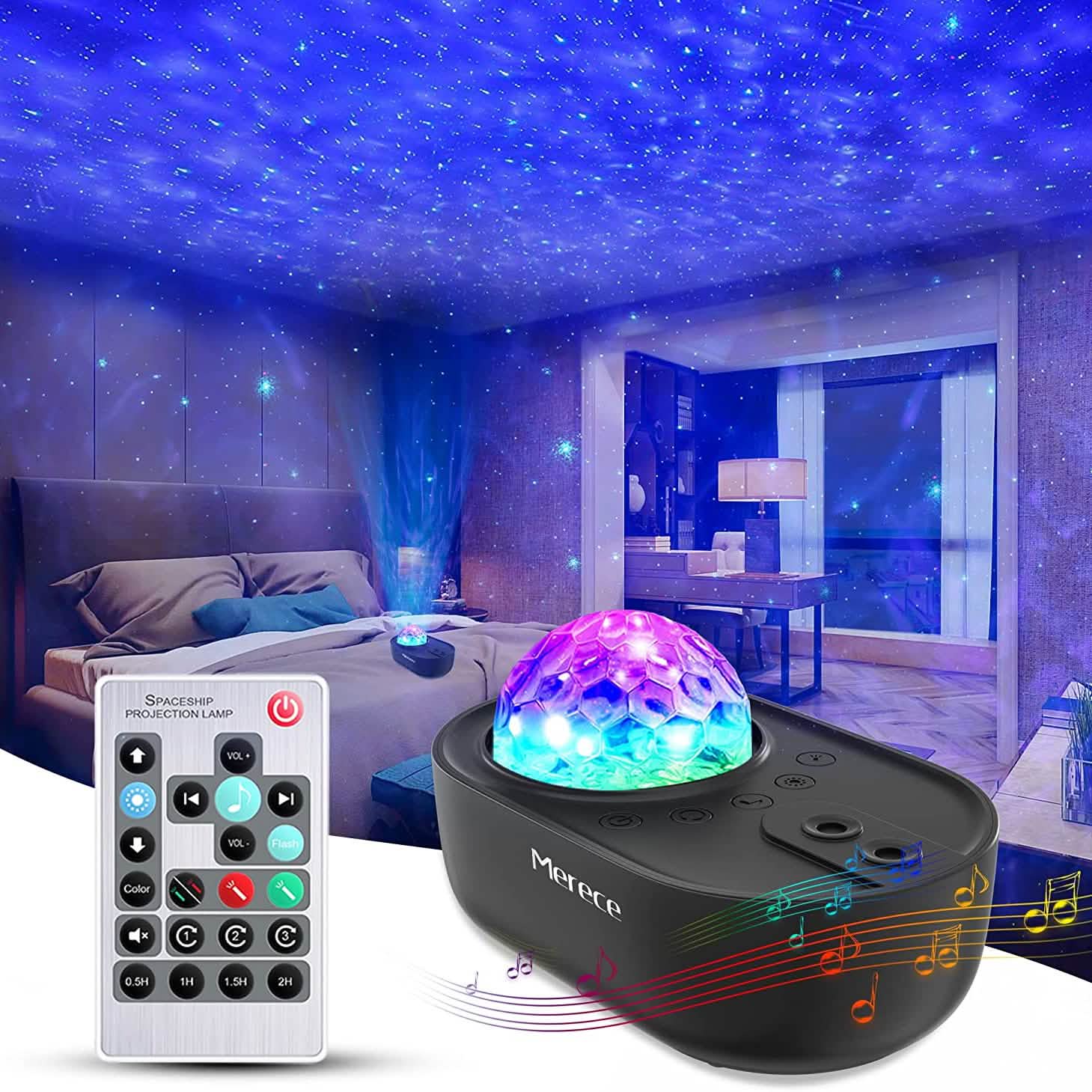 3-in-1 Galaxy Night Light Projector with Remote Control