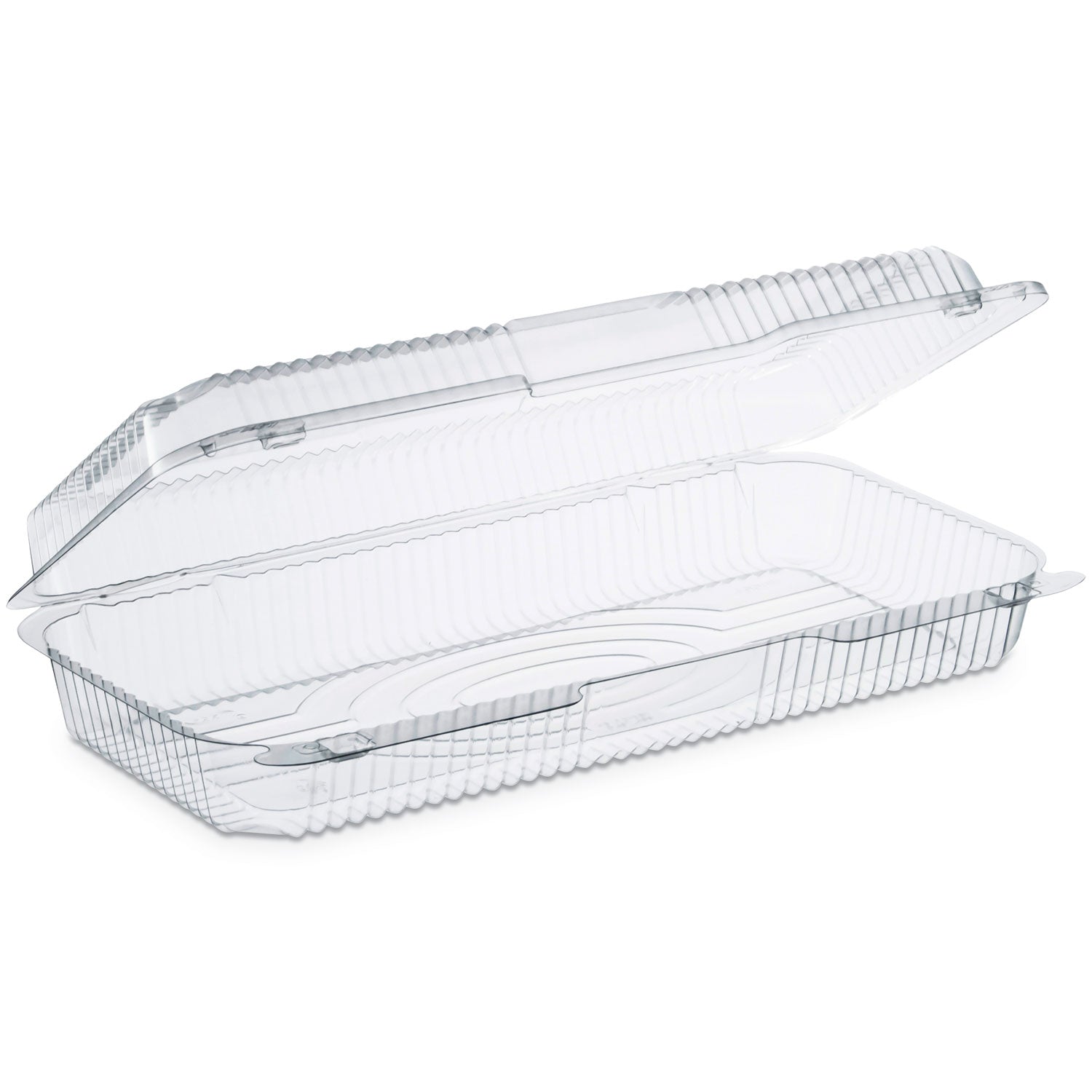 Dart StayLock Clear Hinged Lid Containers, 50.2 oz, 6.8 x 13.4 x 2.6, Plastic, 200/Carton