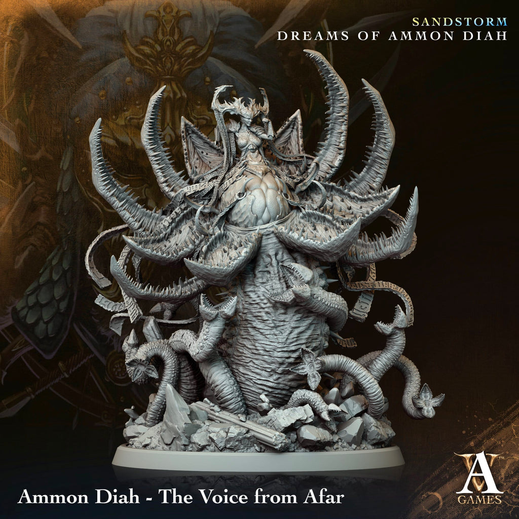 3D Printed Archvillain Games Ammon Diah The Voice from Afar Sandstorm Dreams of Ammon Diah 28 32mm D&D