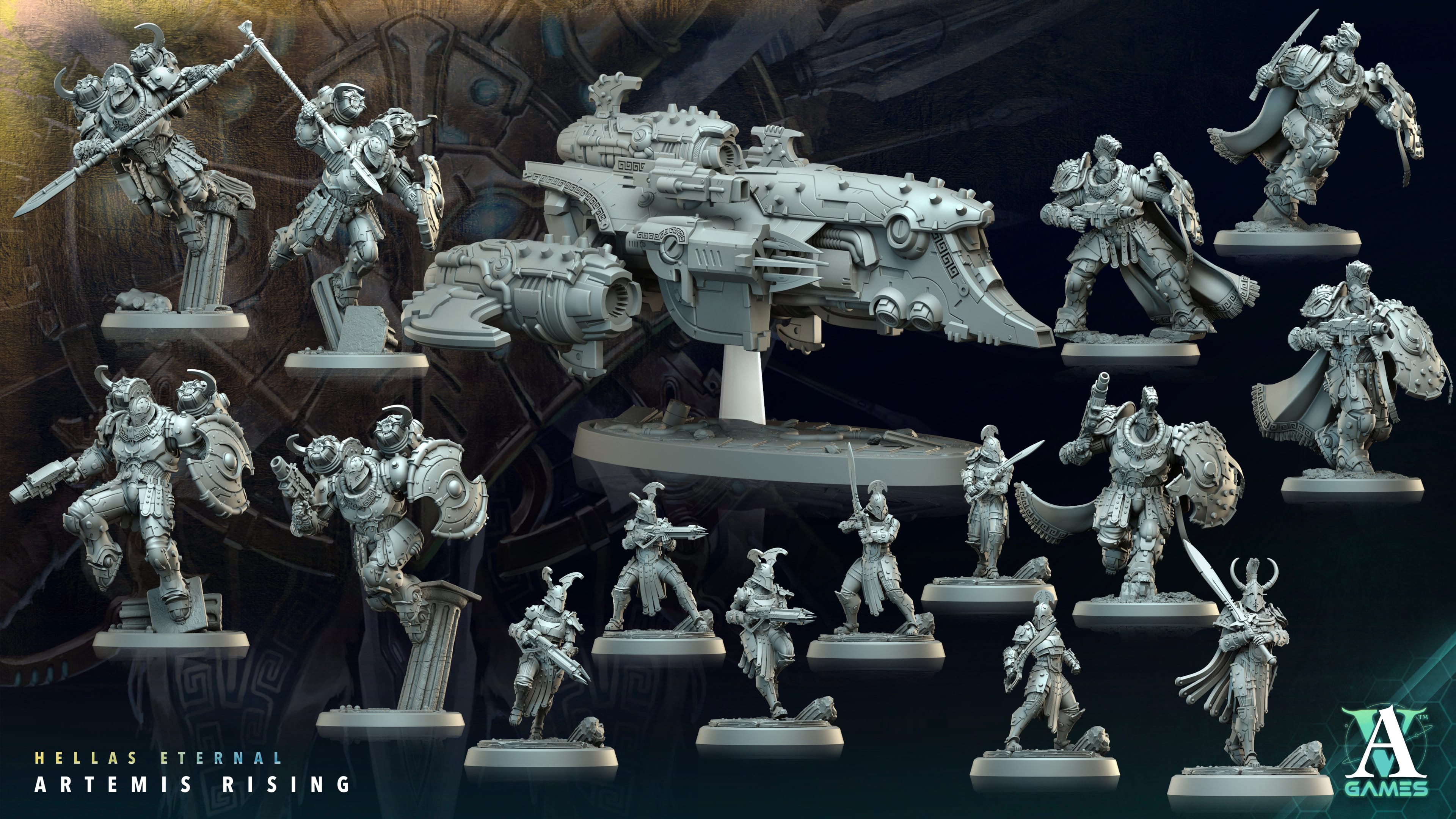 3D Printed Archvillain Games Aquila Carrier Hellas Eternal Artemis Rising 28 32mm D&D