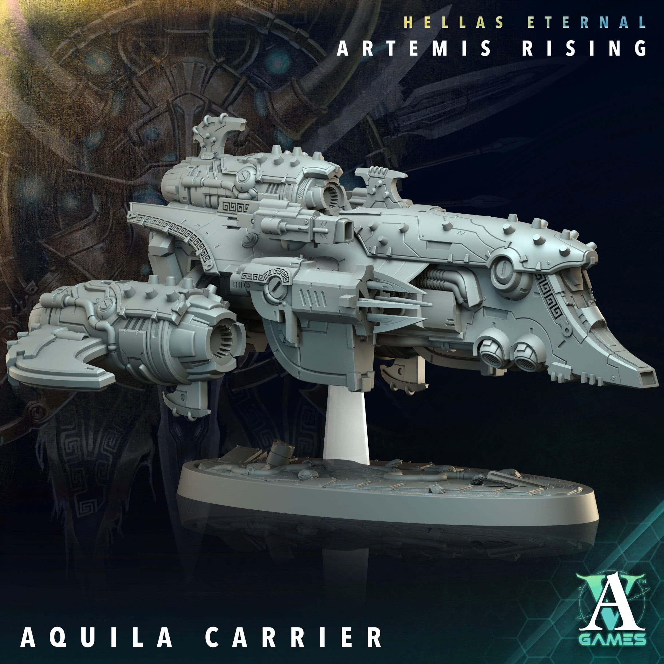 3D Printed Archvillain Games Aquila Carrier Hellas Eternal Artemis Rising 28 32mm D&D