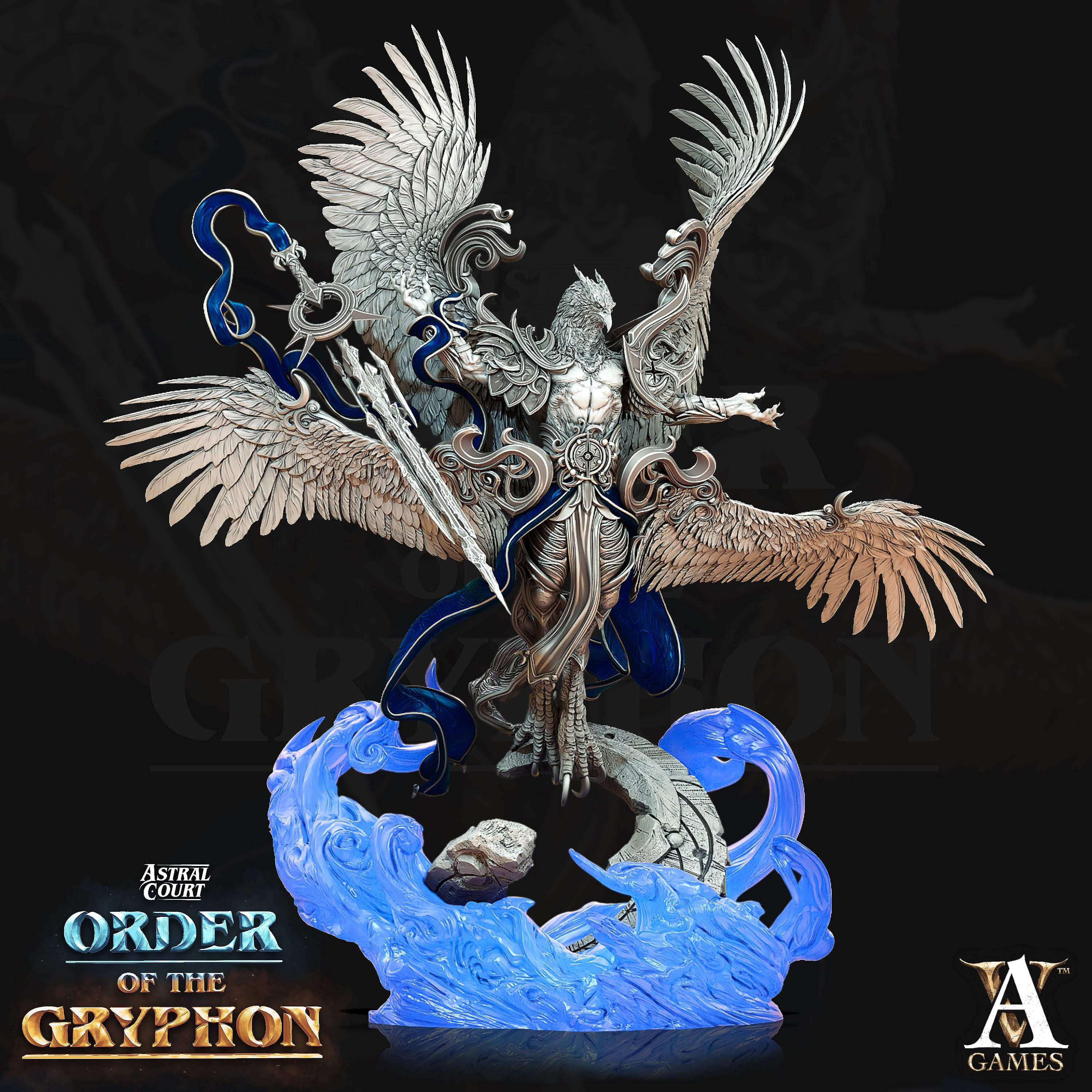 3D Printed Archvillain Games Aratiel the Golden Astral Court Order of the Gryphon 28 32mm D&D
