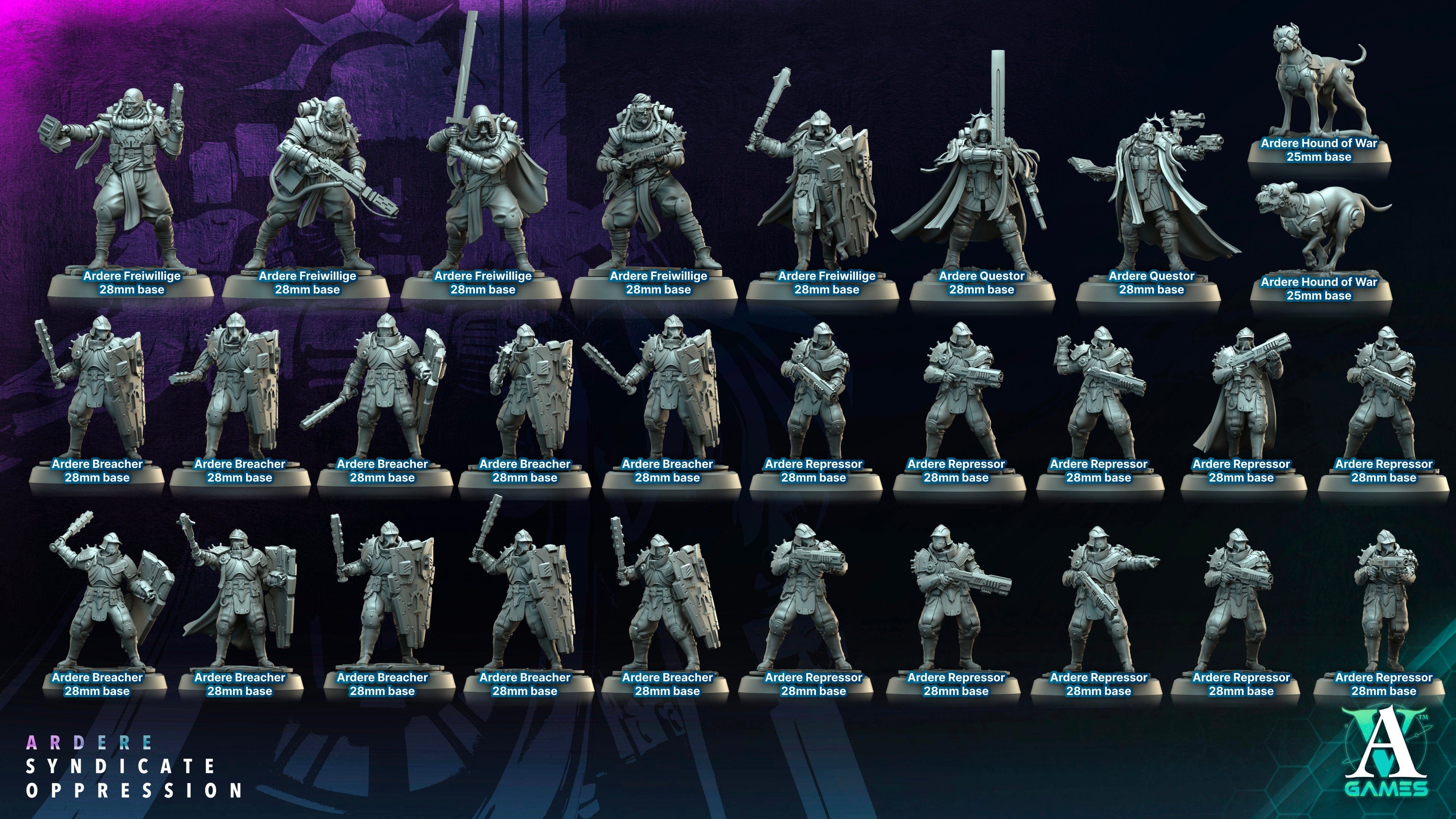3D Printed Archvillain Games Ardere Breacher Ardere - Syndicate Oppression 28 32mm D&D
