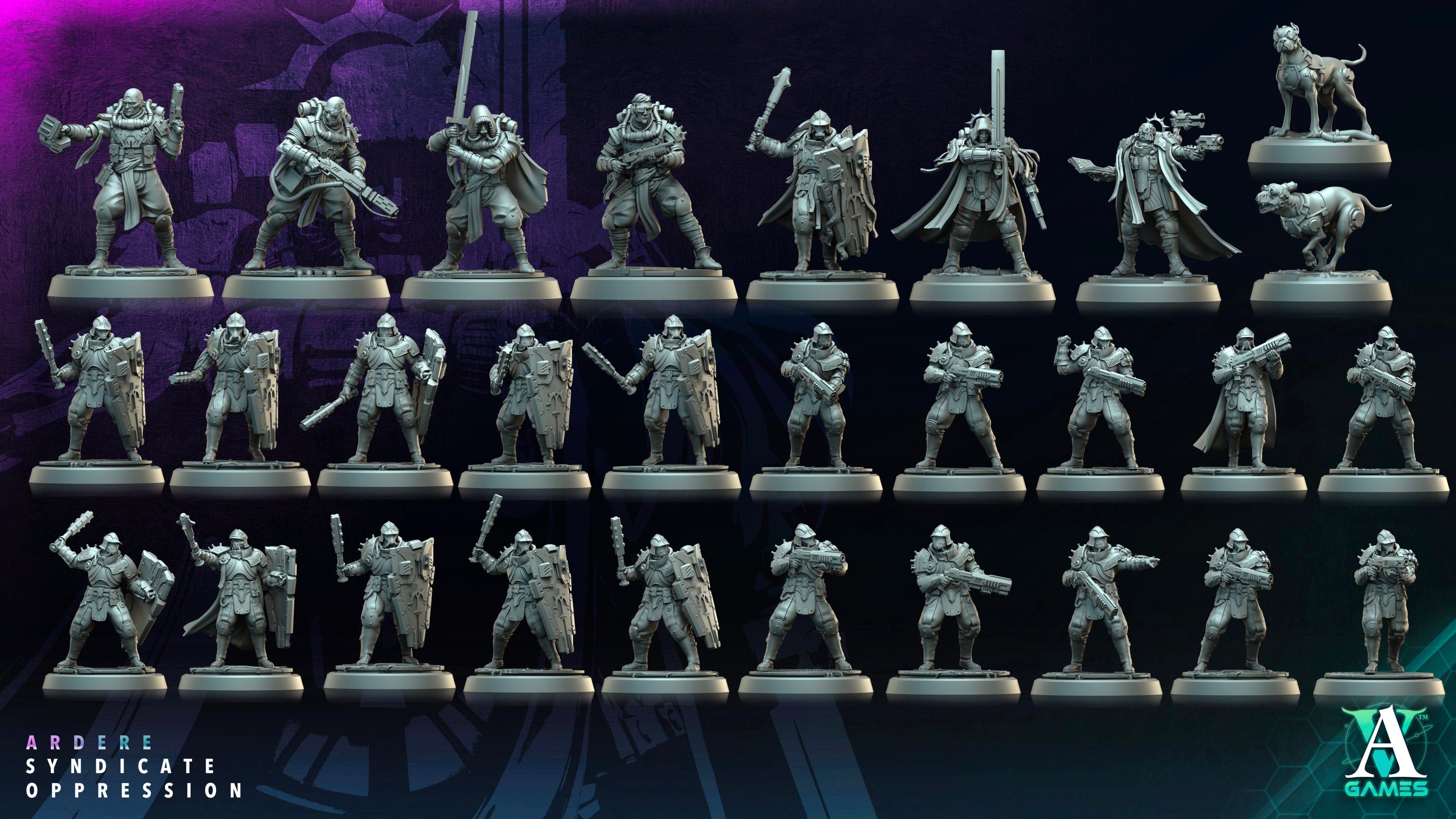 3D Printed Archvillain Games Ardere Breacher Ardere - Syndicate Oppression 28 32mm D&D
