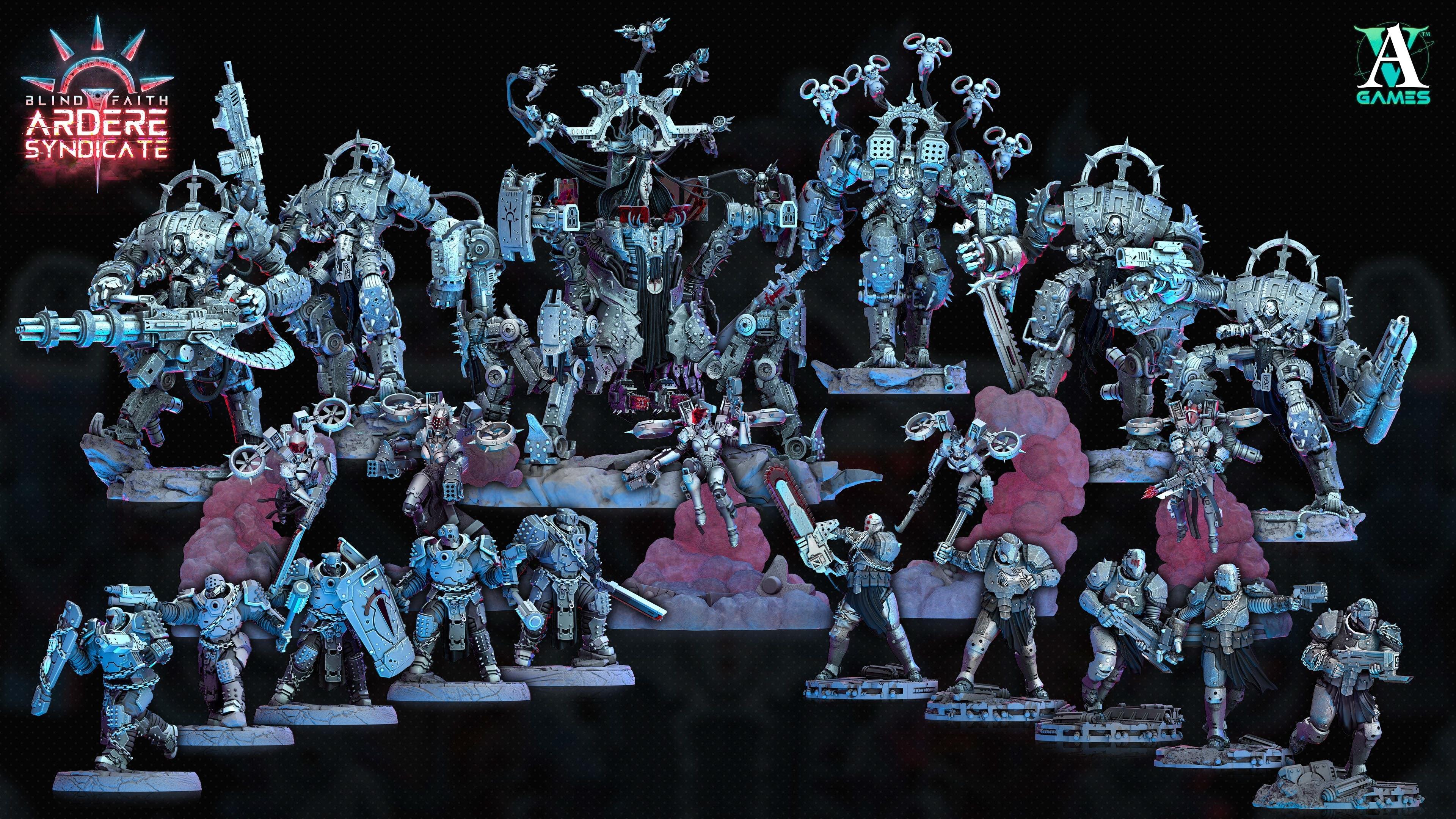 3D Printed Archvillain Games Arderite Heavy Infantry Blind Faith - Ardere Syndicate 28 32mm D&D