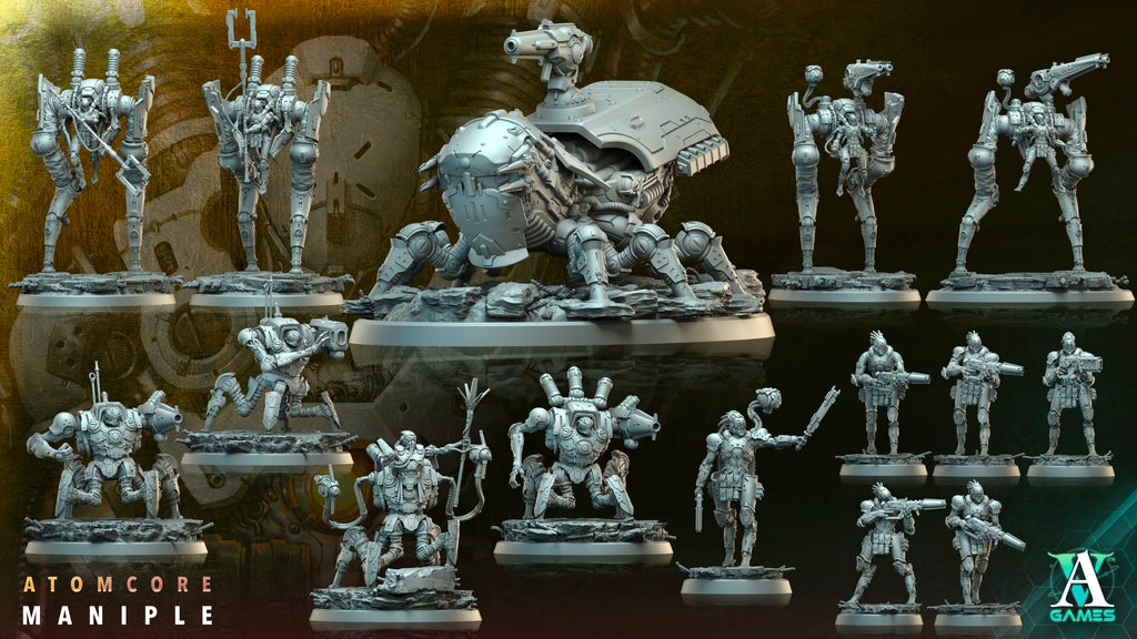 3D Printed Archvillain Games Atomcore Dominator Atomcore Maniple 28 32mm D&D
