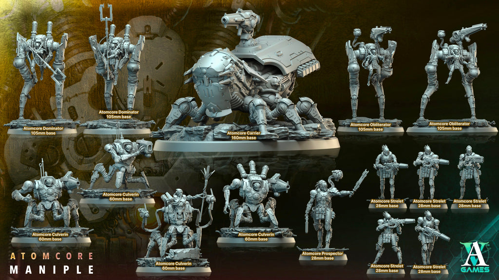 3D Printed Archvillain Games Atomcore Obliterator Atomcore Maniple 28 32mm D&D