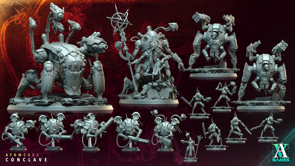 3D Printed Archvillain Games Atomcore Vanguard Atomcore - Conclave 28 32mm D&D