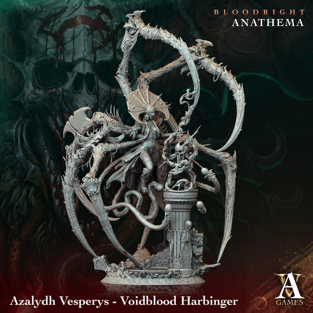 3D Printed Archvillain Games Azalydh Vesperys - Voidblood Harbinger Bloodright - Anathema 28 32mm D&D