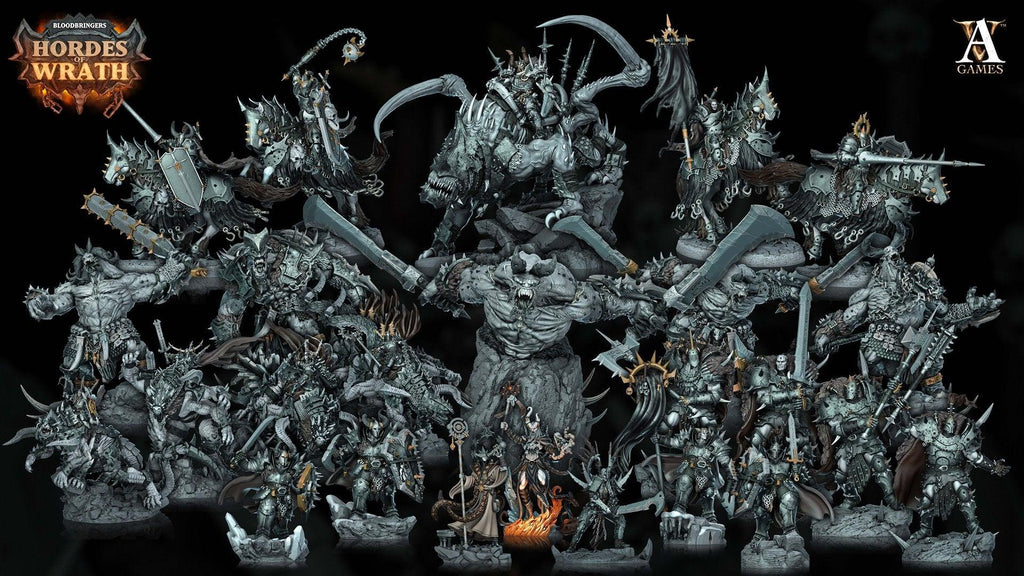 3D Printed Archvillain Games Bloodbringers - Hordes of Wrath Gorkal Wrathenites 28 32mm D&D