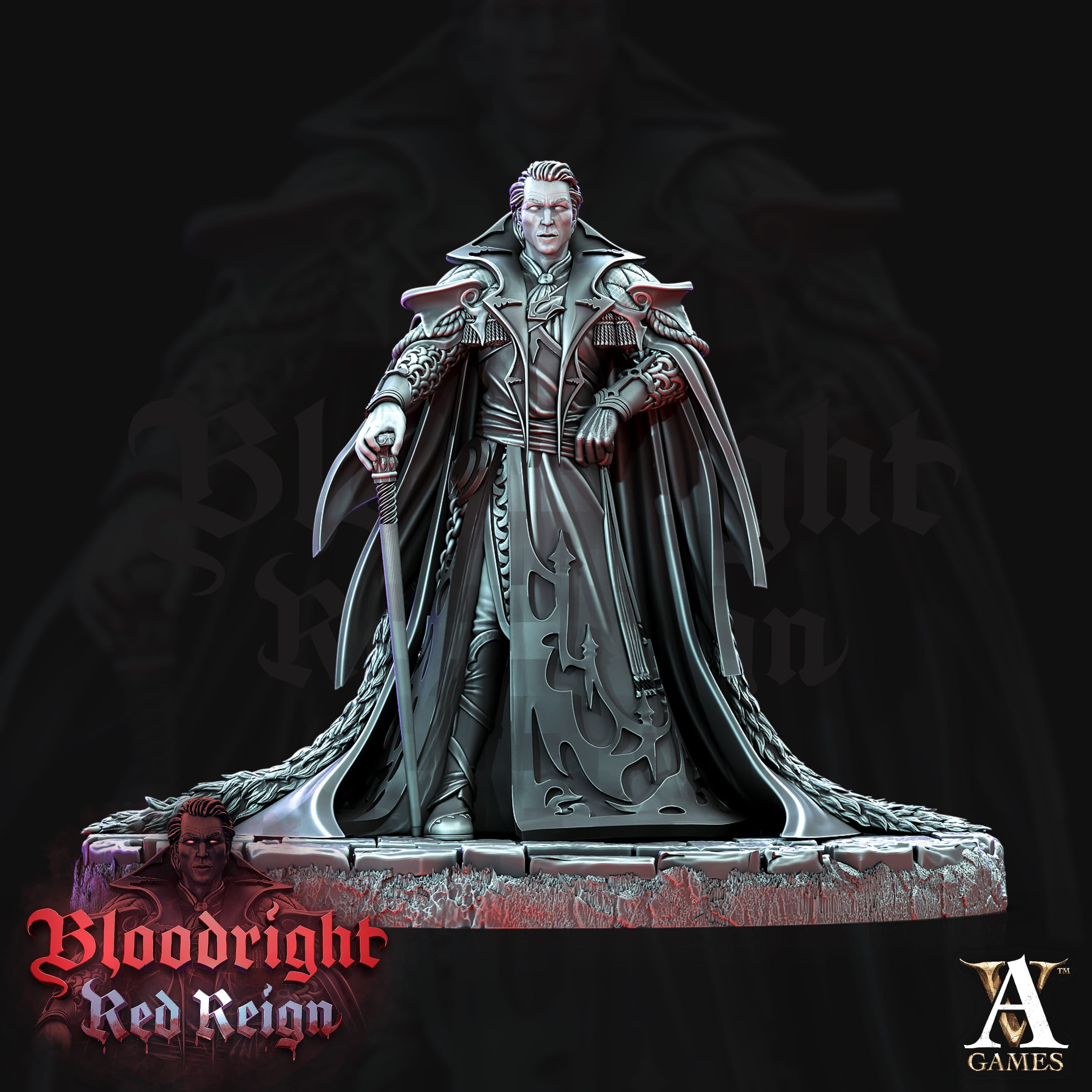 3D Printed Archvillain Games Bloodright Red Reign - Count Vladimir Rosunescu 28mm 32mm D&D