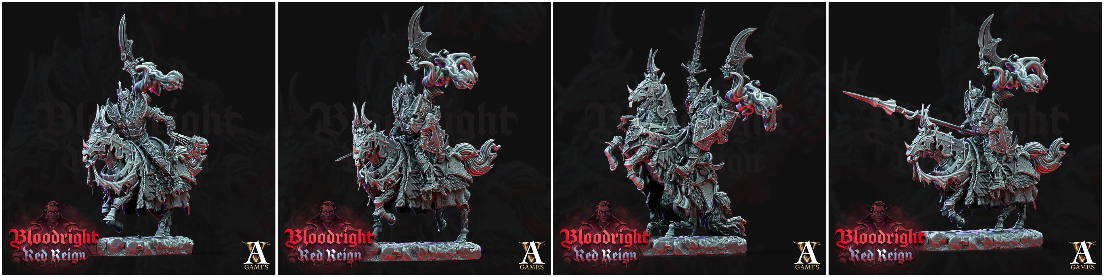 3D Printed Archvillain Games Bloodright Red Reign - Dread Hussars 28mm 32mm D&D