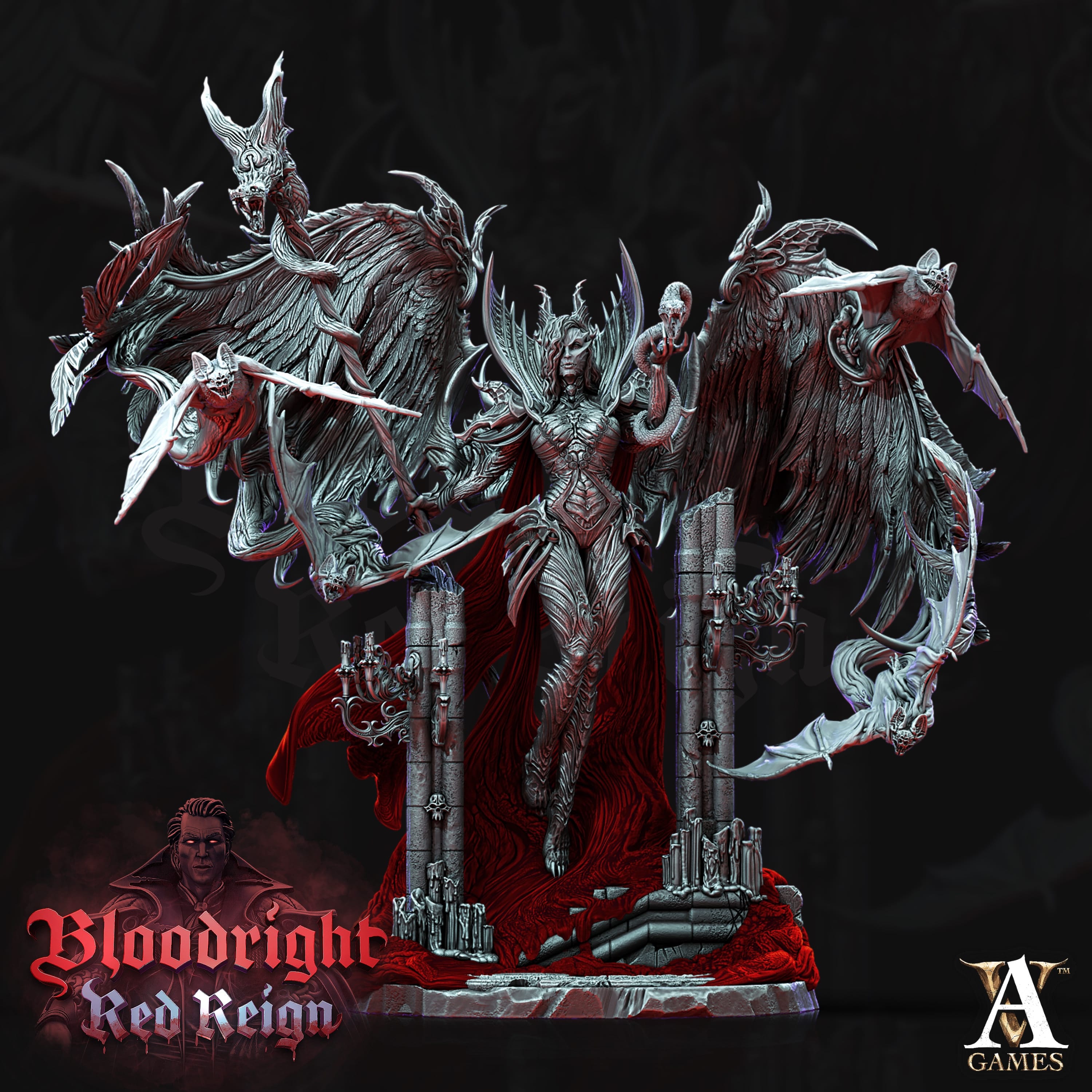 3D Printed Archvillain Games Bloodright Red Reign - Lilith 28mm 32mm D&D