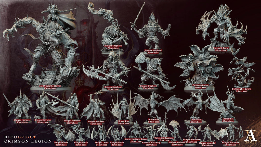 3D Printed Archvillain Games Blutgeir Marauder Bloodright - Crimson Legion 28 32mm D&D
