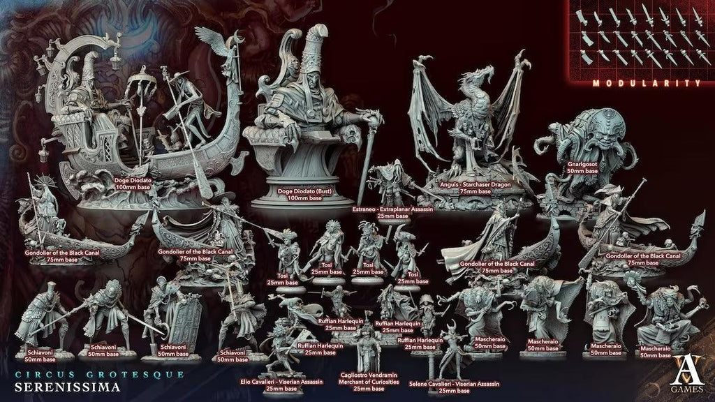 3D Printed Archvillain Games Circus Grotesque - Serenissima Doge Diodato 28 32mm D&D