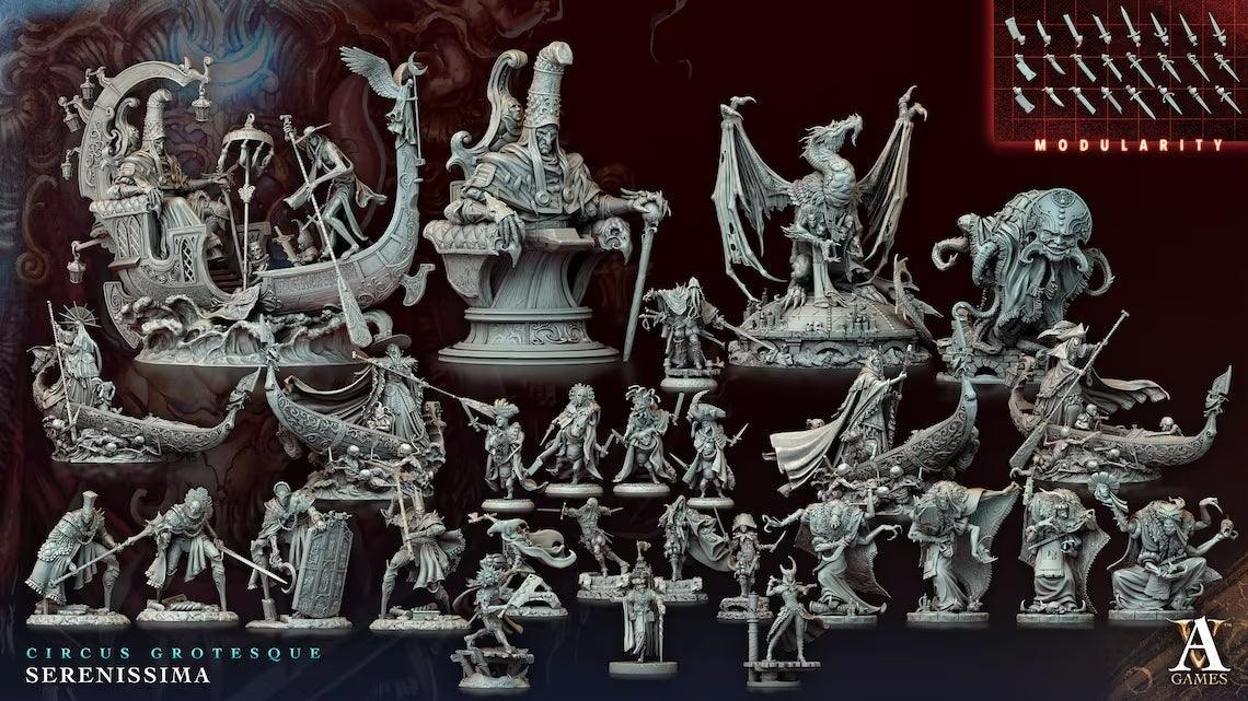 3D Printed Archvillain Games Circus Grotesque - Serenissima Doge Diodato - Bust 28 32mm D&D
