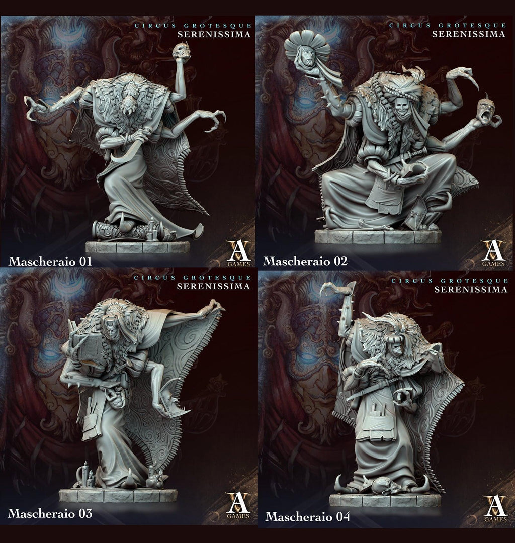 3D Printed Archvillain Games Circus Grotesque - Serenissima Mascheraio 28 32mm D&D