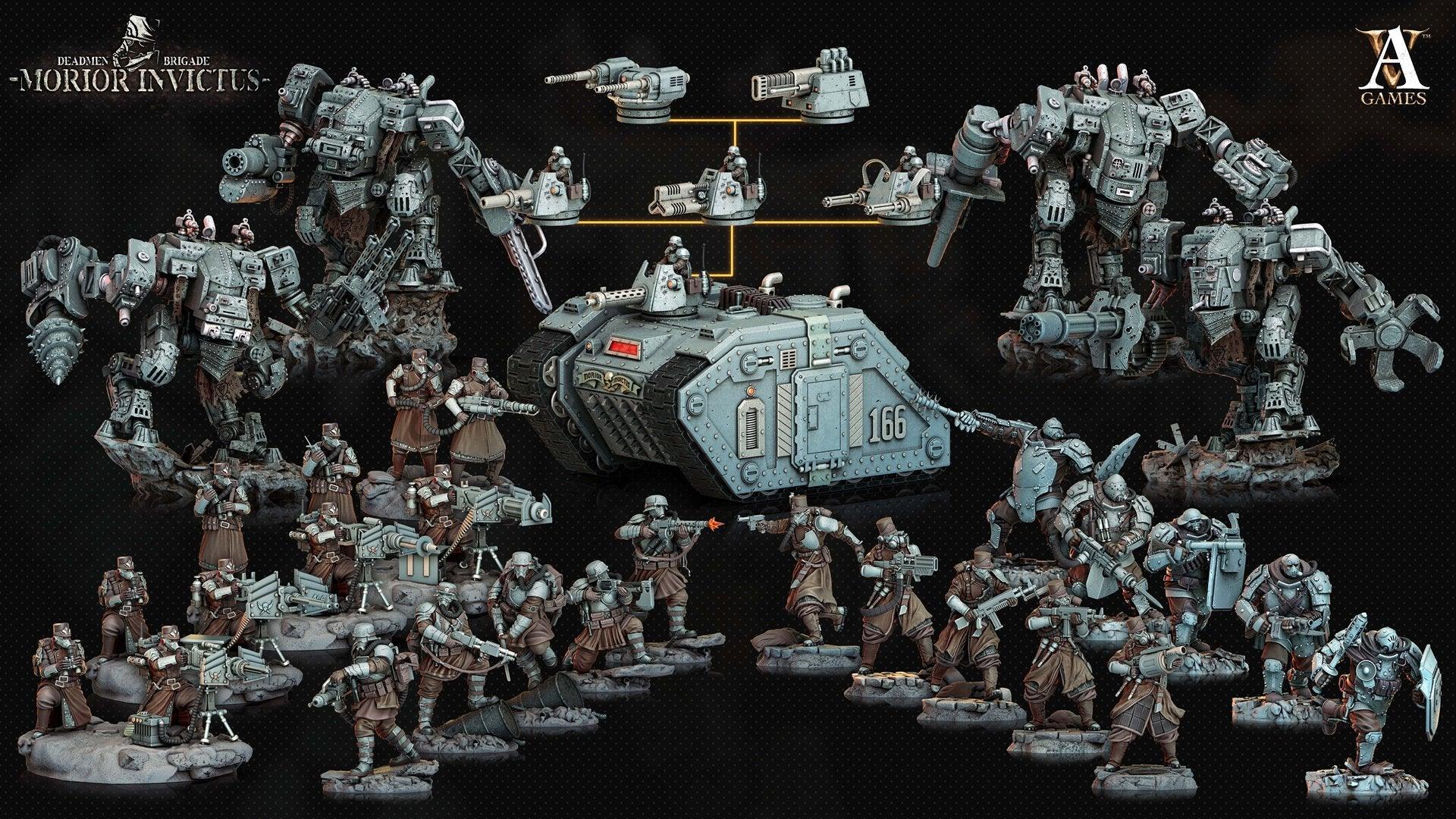 3D Printed Archvillain Games Deadmen Brigade - Morior Invictus Morior MK-18 Paladin 28 32mm D&D