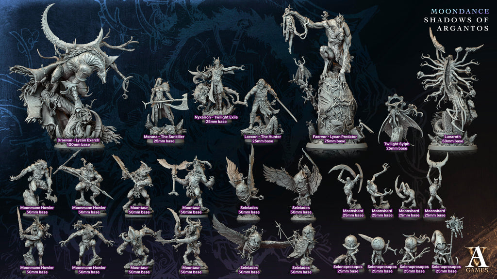 3D Printed Archvillain Games Selenoprosopos Moondance - Shadows of Argantos 28 32mm D&D