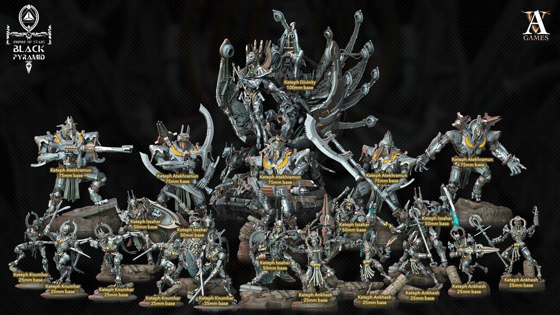 3D Printed Archvillain Games Empire of Stars - Black Pyramid Keteph Issahar 28 32mm D&D