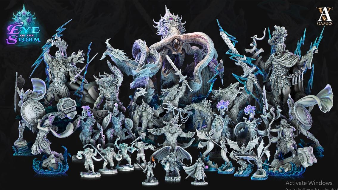 3D Printed Archvillain Games Eye of the Storm Keravnos - Storm Giant King 28mm 32mm D&D