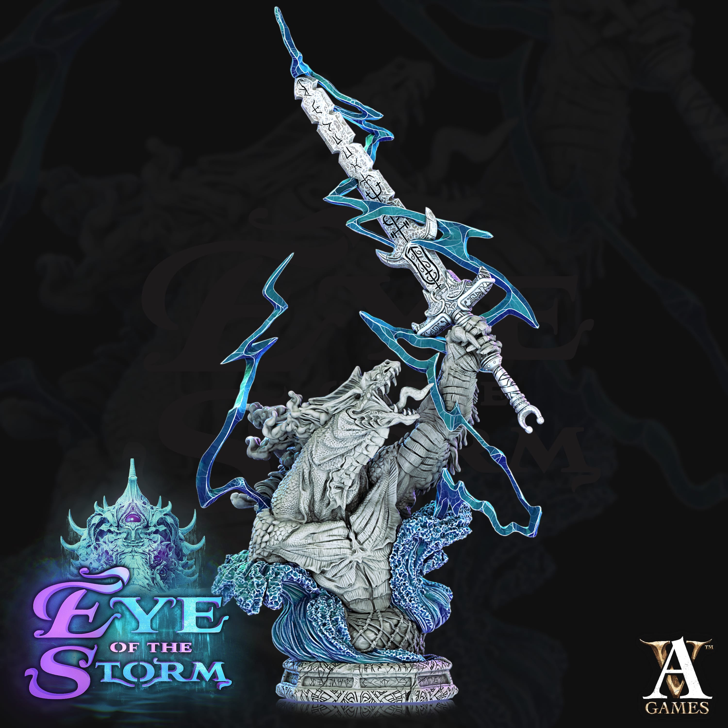 3D Printed Archvillain Games Eye of the Storm Zulkaz - Storm Troll Boatboss Bust 28mm 32mm D&D
