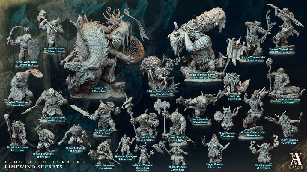 3D Printed Archvillain Games Frostburn Horrors Rimewind Secrets - Iskaldyr 28mm 32mm D&D