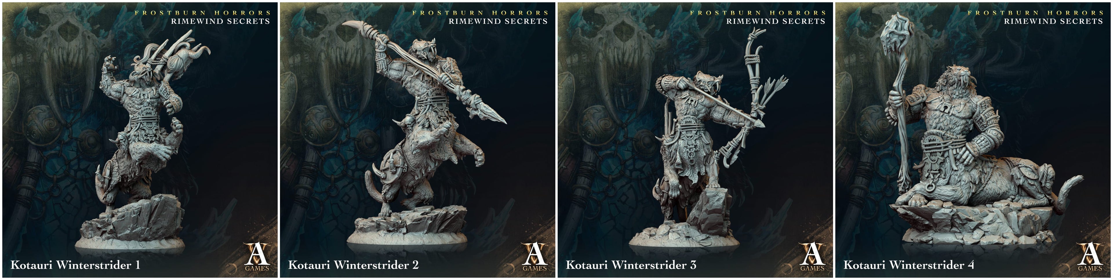 3D Printed Archvillain Games Frostburn Horrors Rimewind Secrets - Kotauri Winterstrider 28mm 32mm D&D