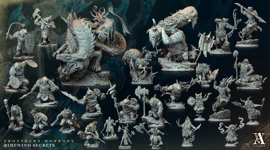 3D Printed Archvillain Games Frostburn Horrors Rimewind Secrets - Pingvi Shaman 28mm 32mm D&D