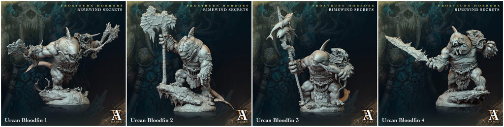 3D Printed Archvillain Games Frostburn Horrors Rimewind Secrets - Urcan Bloodfin 28mm 32mm D&D