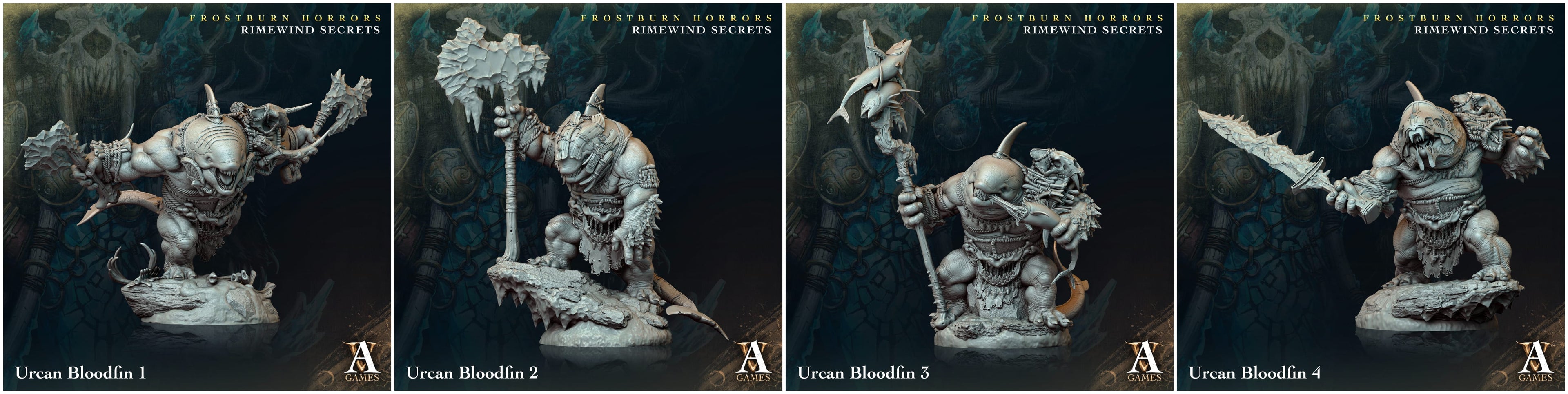 3D Printed Archvillain Games Frostburn Horrors Rimewind Secrets - Urcan Bloodfin 28mm 32mm D&D