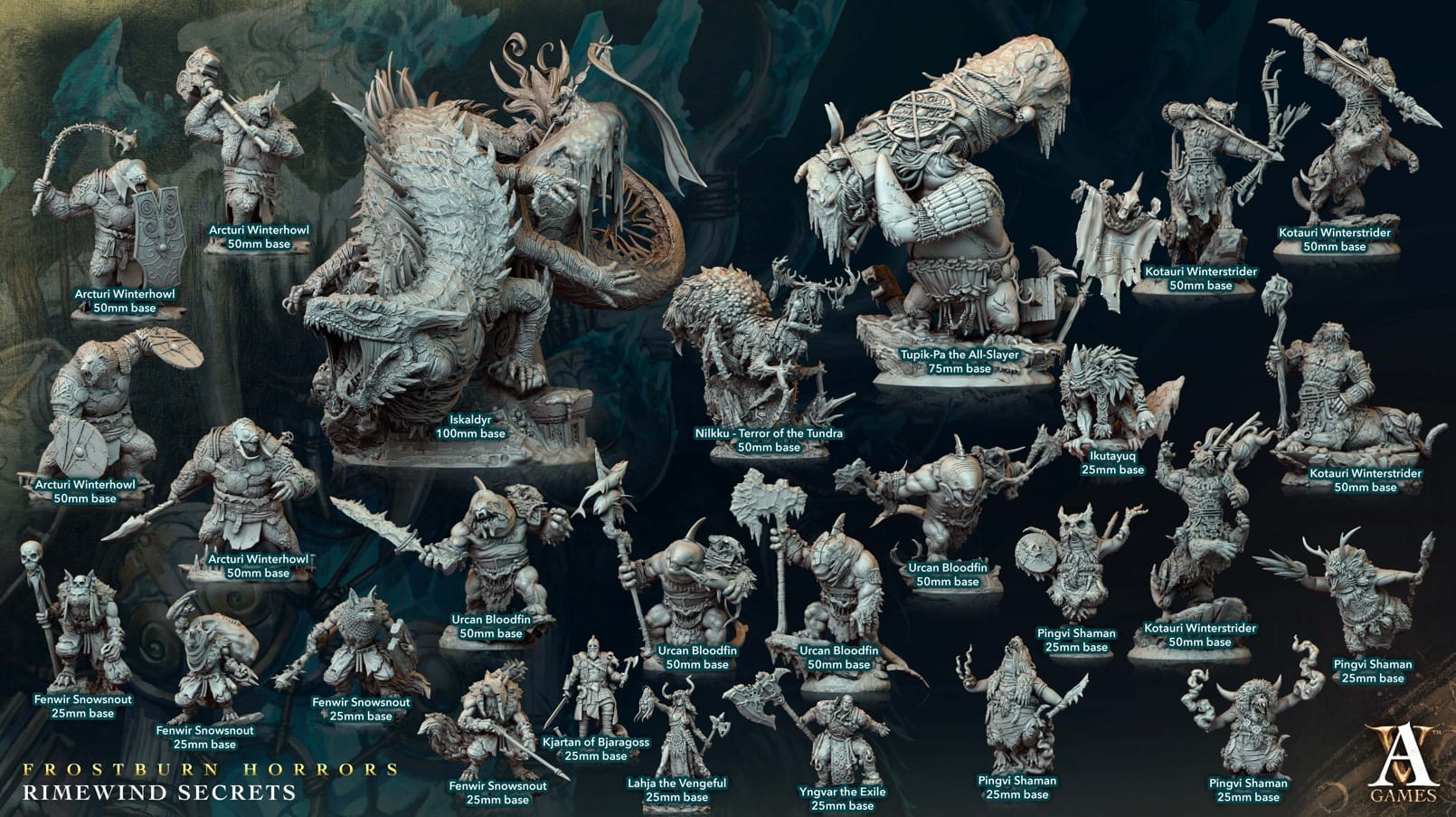 3D Printed Archvillain Games Frostburn Horrors Rimewind Secrets - Urcan Bloodfin 28mm 32mm D&D