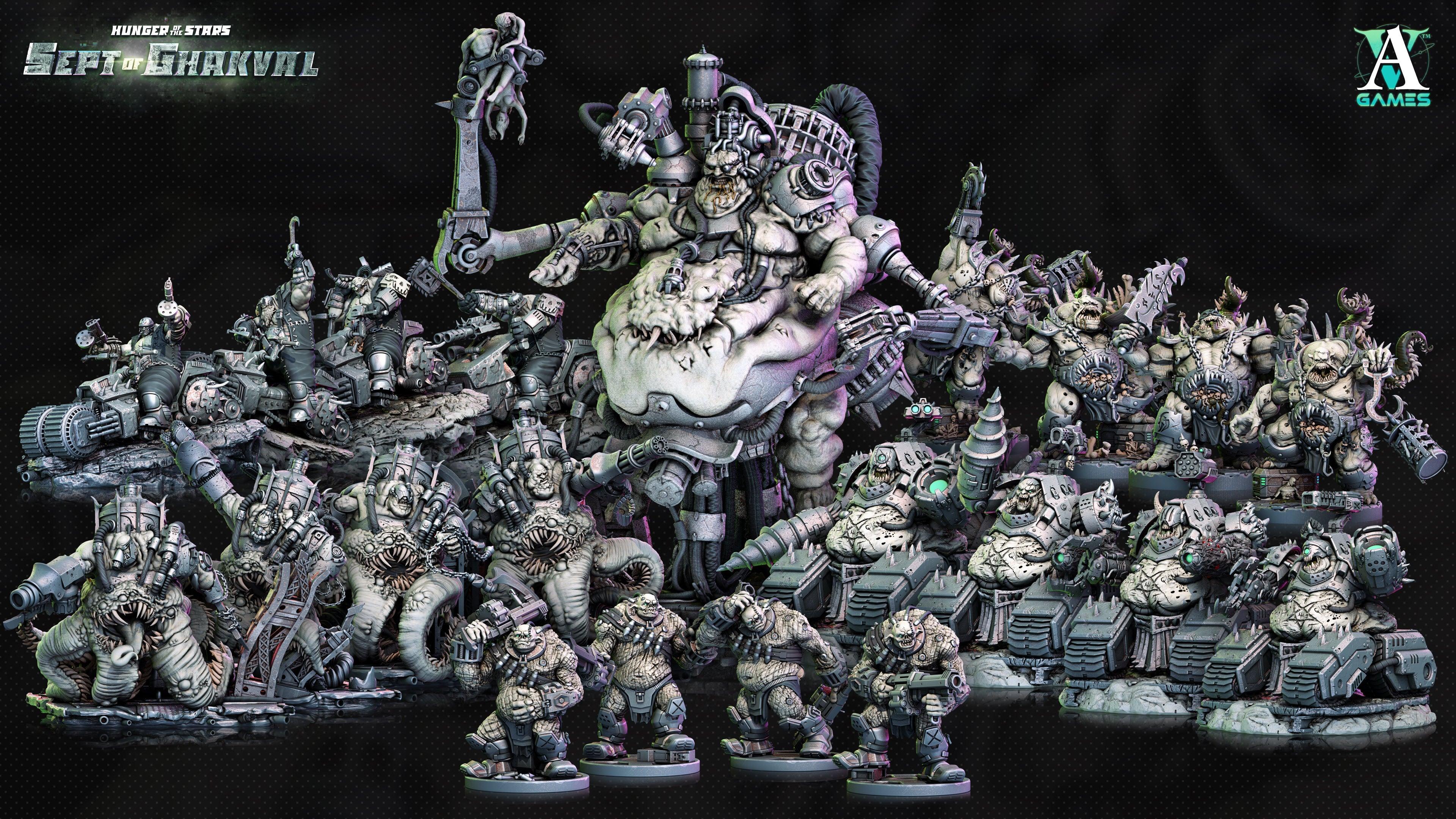 3D Printed Archvillain Games Ghakval Evermaws Hunger of the Stars 28 32mm D&D