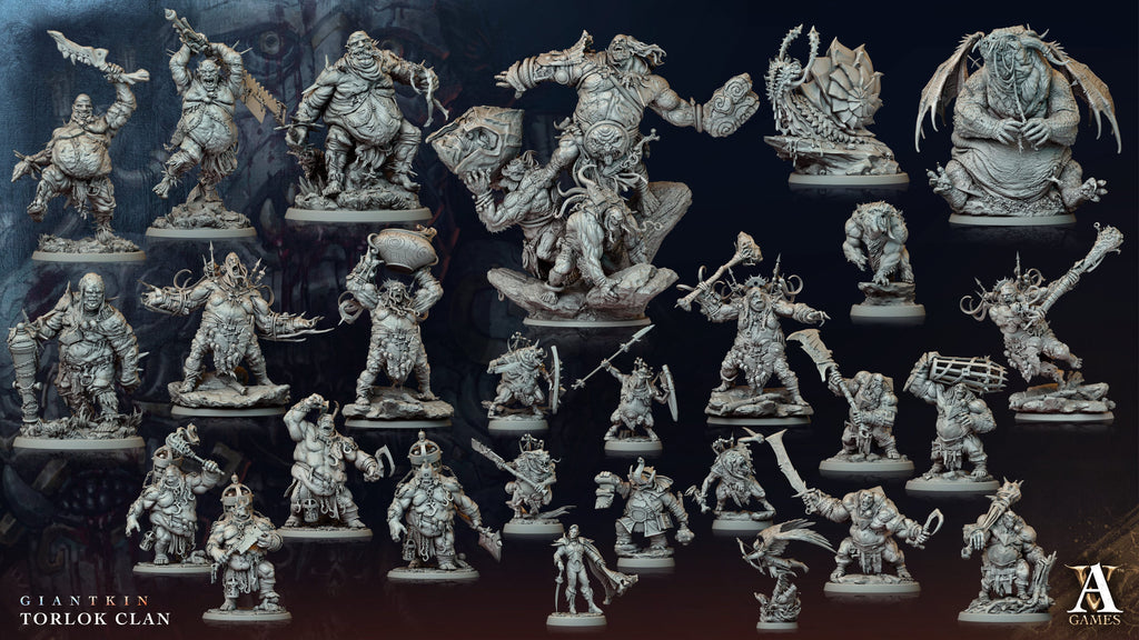 3D Printed Archvillain Games Giantkin - Torlok Clan Hoggmog Borgos 28 32mm D&D