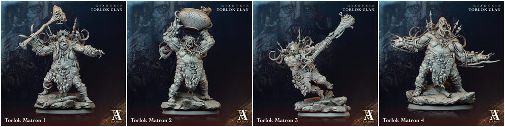 3D Printed Archvillain Games Giantkin - Torlok Clan Torlok Matron 28 32mm D&D
