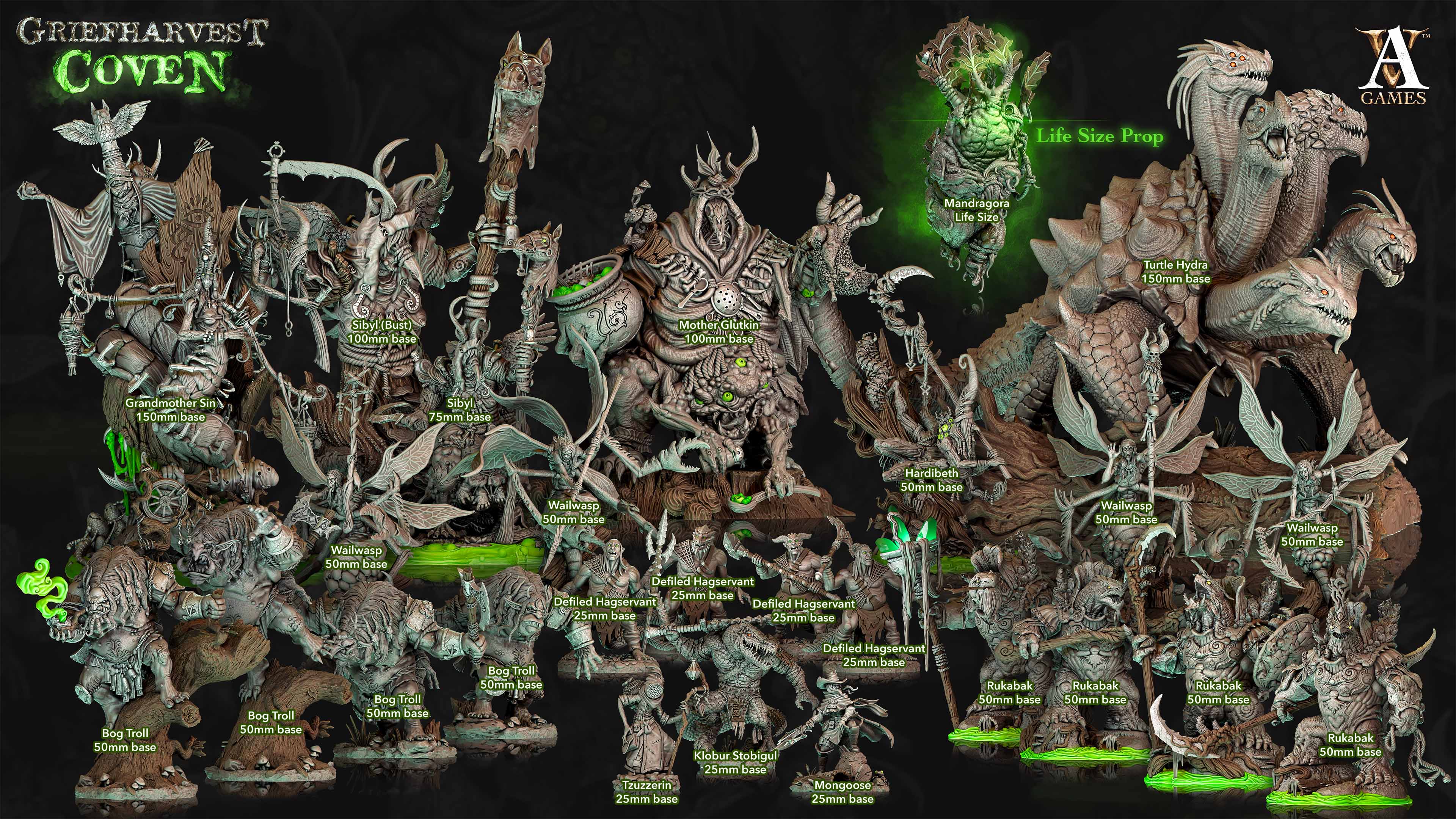 3D Printed Archvillain Games Griefharvest Coven Hardibeth - Whisper of the Woods 28mm 32mm D&D
