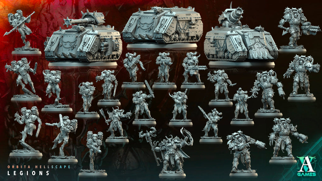 3D Printed Archvillain Games Hellscape Praetorian Orbita Hellscape - Legions 28 32mm D&D