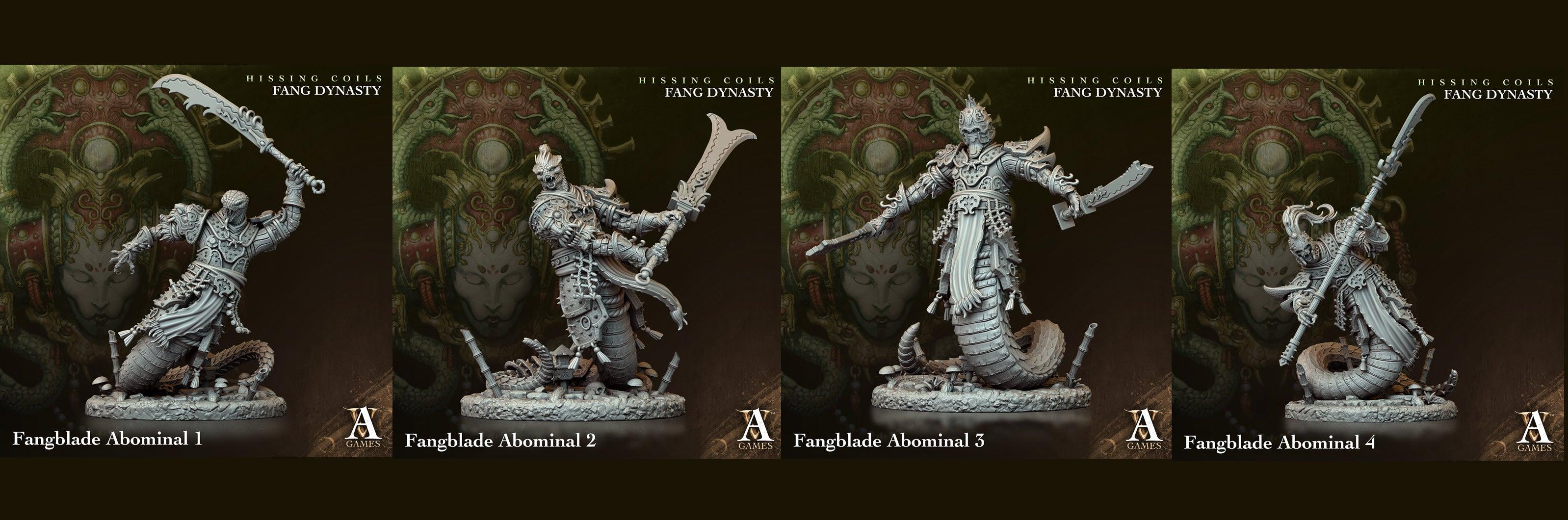3D Printed Archvillain Games Hissing Coils - Fang Dynasty Fangblade Abominal 28 32mm D&D