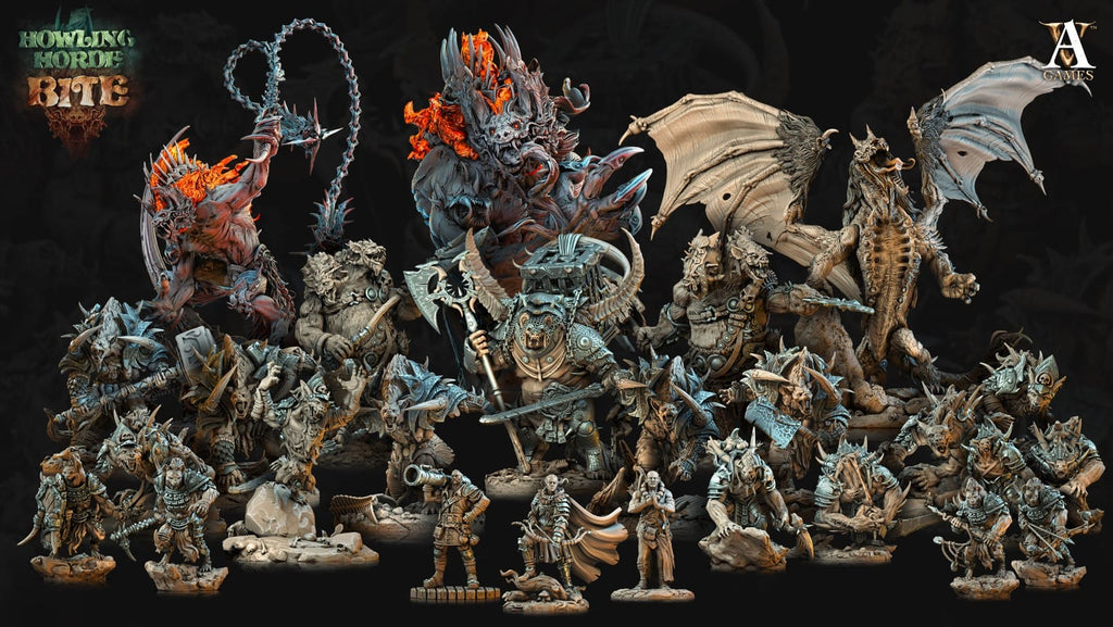 3D Printed Archvillain Games Howling Horde - Gnoll Scouts 28mm 32mm D&D