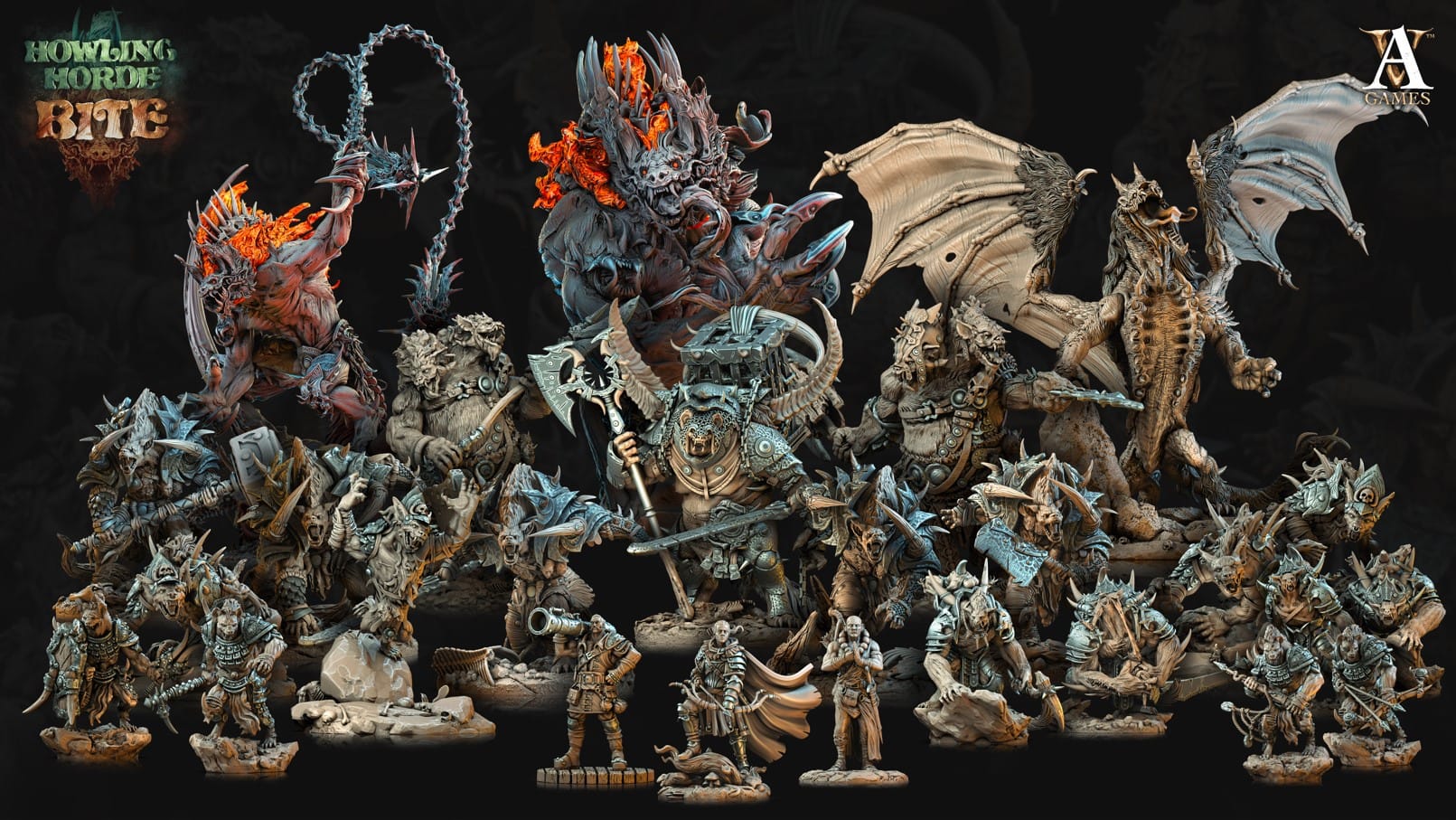 3D Printed Archvillain Games Howling Horde - Kaftar Gnollrat Slaver 28mm 32mm D&D