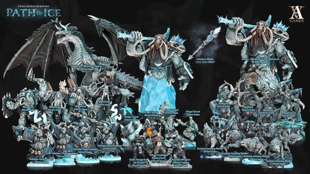 3D Printed Archvillain Games Icewyrm Wand Frostburn Horrors - Path of Ice 28 32mm D&D