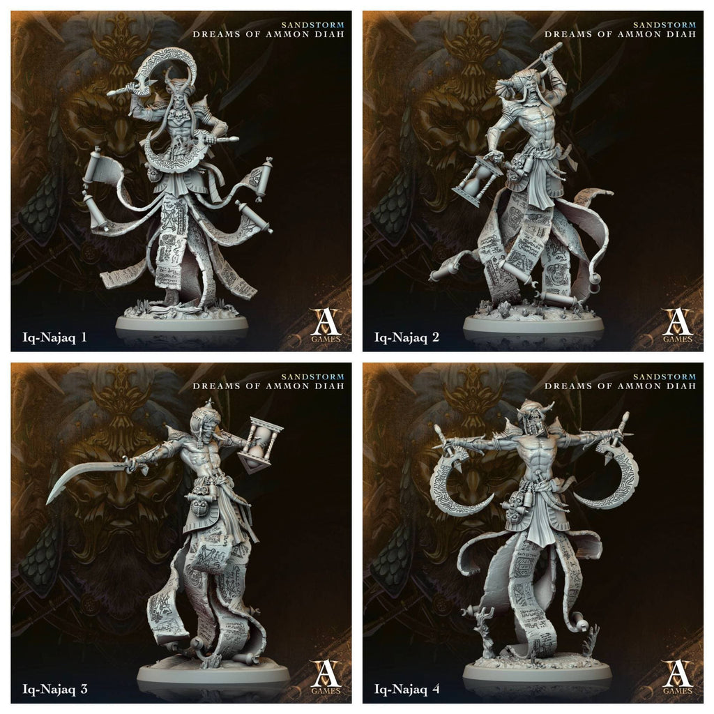 3D Printed Archvillain Games Iq Najaq Sandstorm Dreams of Ammon Diah 28 32mm D&D