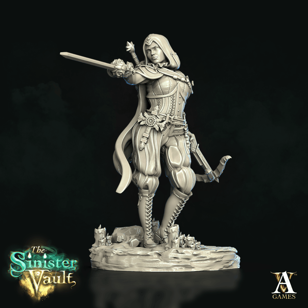 3D Printed Archvillain Games Isabetta of the Dawn Ranger The Sinister Vault 28 32mm D&D