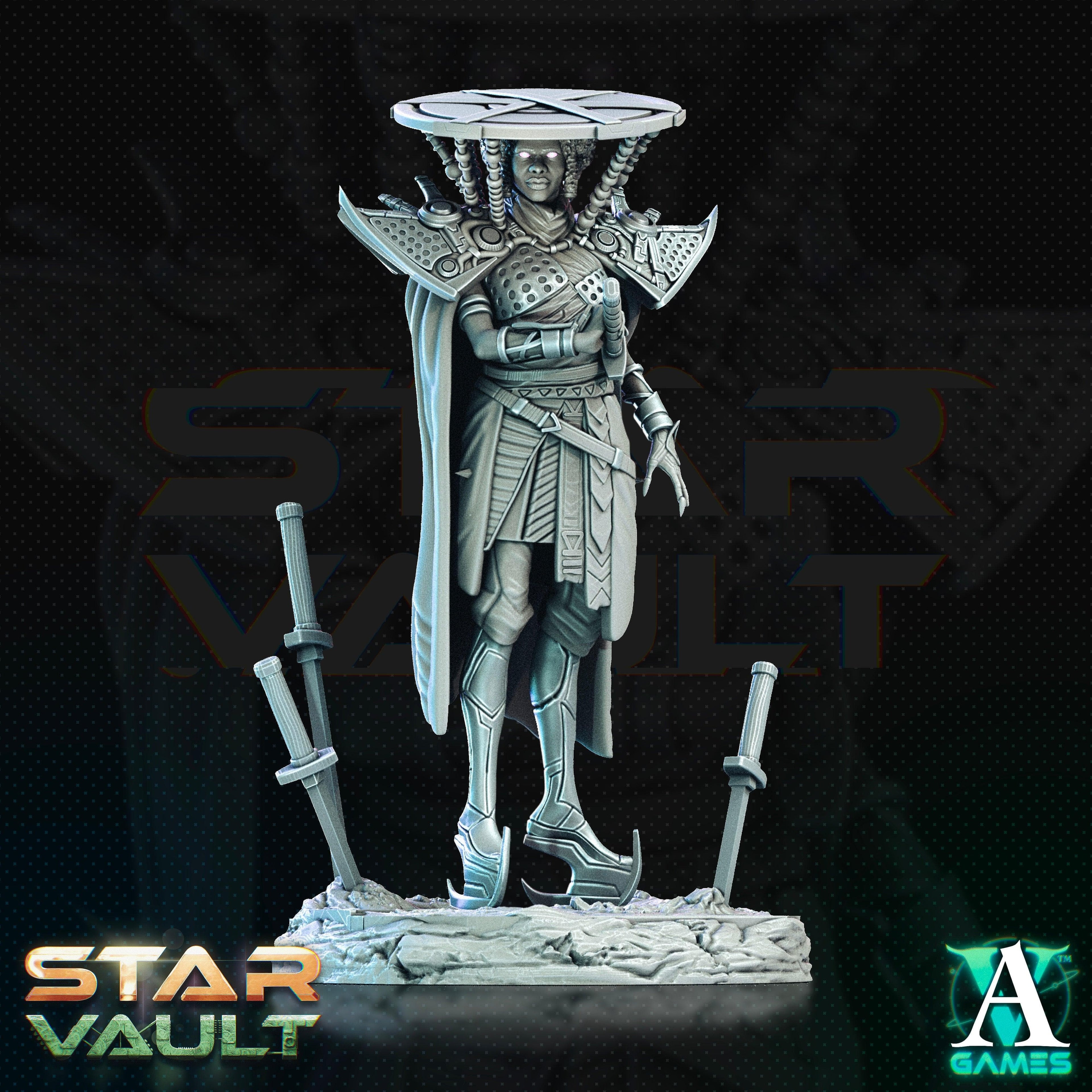 3D Printed Archvillain Games Kaela Ishida Envoy The Star Vault 28 32mm D&D